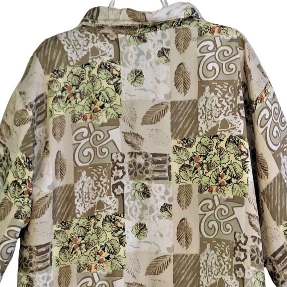 EVR Rousso Silk Bomber Jacket Womens Size XL VTG 90s Patchwork Windbreaker - Picture 8 of 15